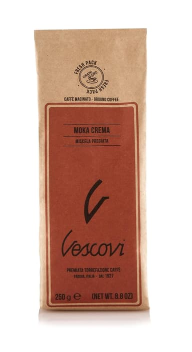 V Vescovi Moka Crema אספרסו טחון איטלקי פרימיום קפה צלוי בינוני עבור Moka French Press Pour Over 250 גרם