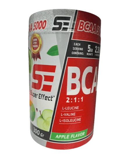 אבקה להכנת משקה על בסיס חומצות אמינו | BCAA | בטעם תפוח | מכיל 300 גרם | Super Effect |