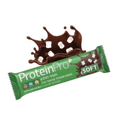 חטיף חלבון בטעם שוקולד קראנץ וניל | PROTEIN PRO SOFT - פרוטאין פרו | 154 גרם חלבון | טבעוני | 55 גרם