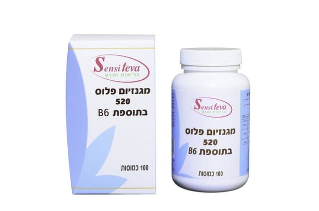 מגנזיום פלוס 520 מג בתוספת B6 סנסי טבע - מכיל 100 כמוסות