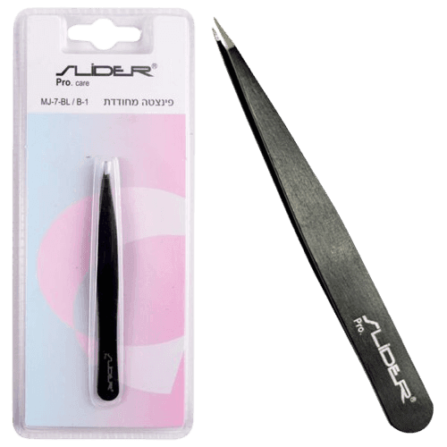 פינצטה מחודדת | צבע שחור | MJ-7-BLB-1 | סליידר | SLIDER