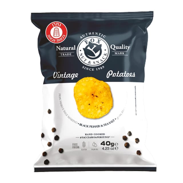 חטיף ציפס עם פלפל שחור ומלח ים