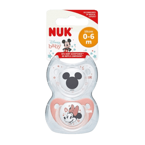 נוק | זוג מוצצים | 0 עד 6 חודשים | כפתור שטוח | אידיאלי לשינה | אינו מפריע להנקה | פטמה בעיצוב משופר