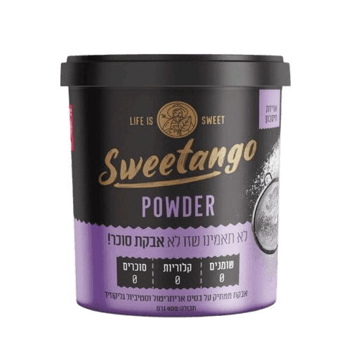 אבקת סוכר | אבקת ממתיק על בסיס אריתריטול וסטיביול גליקוזיר | 400 גרם | סוויטאנגו