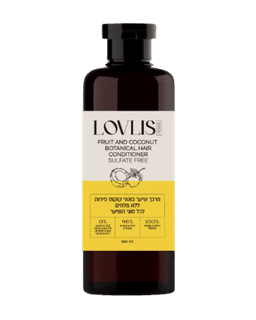 מרכך שיער בוטני קוקוס פירות | ללא מלחים | לכל סוגי השיער | 500 מל | לאבליס | LOVLIS | Fruit and Coconut Botanical Hair Conditioner |