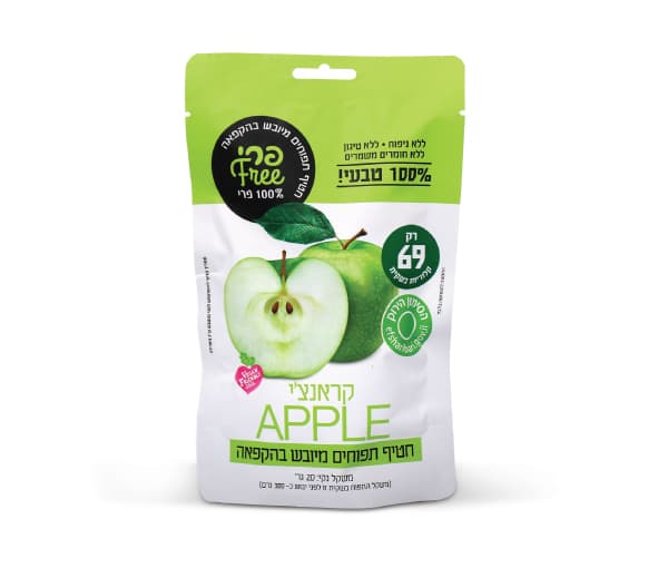 חטיף פרי Free תפוח קראנצי מיובש בהקפאה | T-Shape
