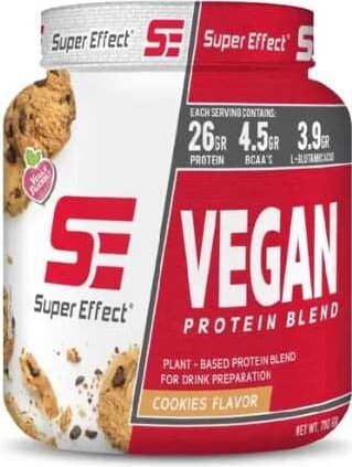 אבקת חלבון טבעונית סופר אפקט 700 גרם | Vegan Protein Blend | בטעם עוגיות
