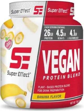 מוכר חיצוני באונליין בלבד Super Effect אבקת חלבון טבעונית 700 גרם - Vegan - בננה