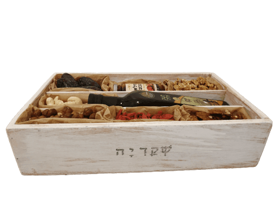 מארז פירות יבשים באריזת עץ | סלסלת פירות יבשים