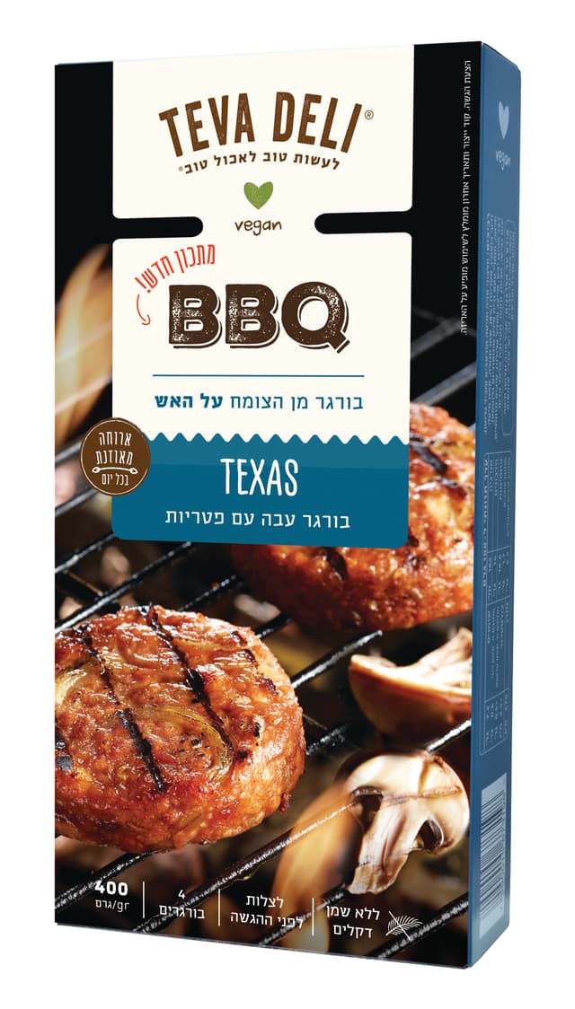 בורגר מהצומח עם פטריות טקסס 400 גר