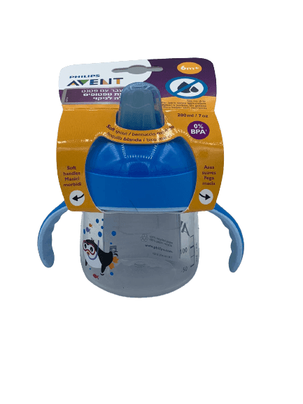 פיליפס | אוונט | כוס מעבר | עם פטנט למניעת טפטופים | קלה לניקוי | 200מל | 6 חודשים פלוס | צבע כחול