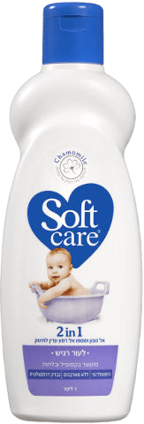 סופט קר | 2ב1 | אל סבון ושמפו אל דמע | עדין לתינוק | לעור רגיש | 1 ליטר