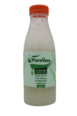 אלוורה טבעית | 500 מ"ל | לשתייה | מיצוי מתוך העלה | ללא שום חומר משמר | 100% טבעי | כבישה קרה | ללא פיסטור