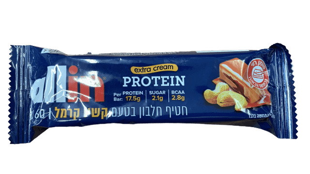 חטיף חלבון בטעם קשיו קרמל | מכיל 60 גרם | 175 גרם חלבון |