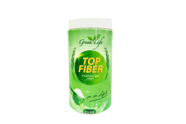 טופ פייבר | אבקת סיבים תזונתיים | תוסף תזונה | מכיל 400 גרם | פרווה | מבית גרין לייף
