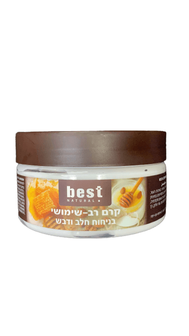 קרם רב שימושי | בניחוח חלב ודבש | מבית בסט נטורל | מכיל 200 מל