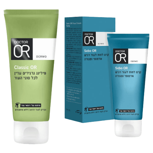 פילינג גרגירים עדין לכל סוגי העור | פלוס | קרם לחות לעור רגיש אדמומי ומגורה | מבצע מארז | מבית דוקטור עור