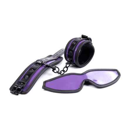 סט אזיקים כיסוי עיניים סגולים | אביזרי מין