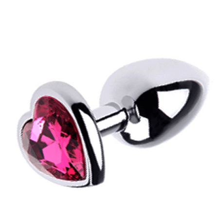 פלאג מתכת גדול עם יהלום לב | אביזרי מין