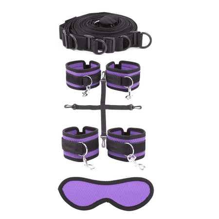 סט קשירה למיטה נאופרן סגול משודרג | אביזרי מין