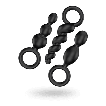 סט של 3 פלאגים שחורים Booty Call סטיספייר | אביזרי מין