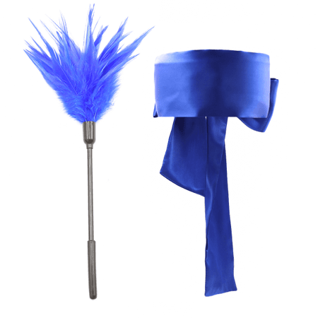 סט נוצת דיגדוג וכיסוי עיניים כחול | אביזרי מין