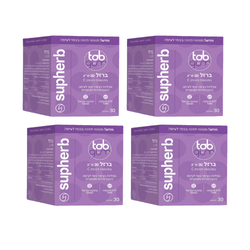 ברזל 120 מג | טאב אין גאם | בתוספת ויטמין C | מבצע רביעיה | בגומי לעיסה | מכיל 120 יחידות מבית סופהרב |