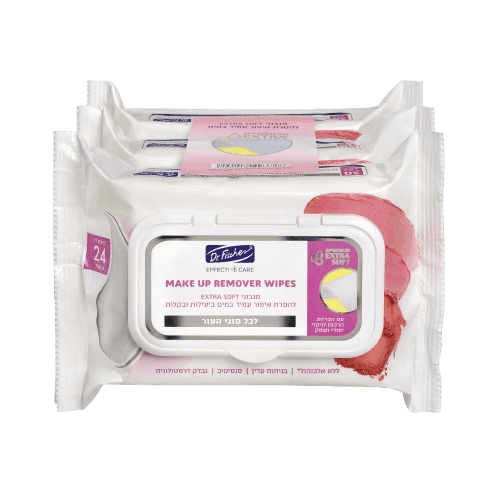 מגבוני EXTRA SOFT להסרת איפור עמיד במים ביעילות ובקלות | דר פישר | מארז שלישיה