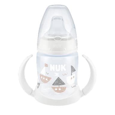 בקבוק אימון פיירסט צויס NUK FIRST CHOICE | מכיל 150 מל | 6-18 חודשים | לבן |