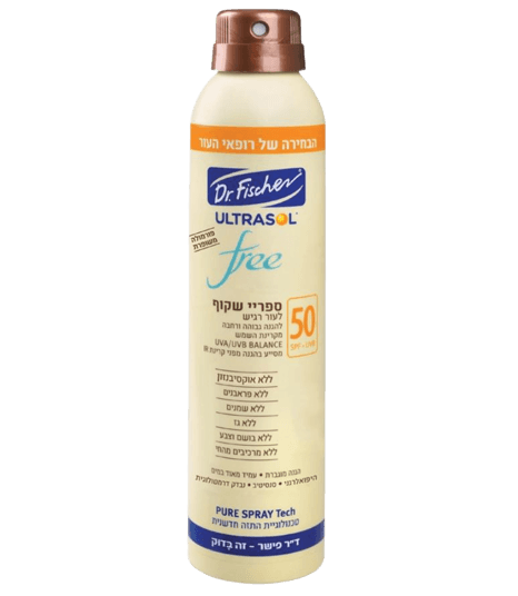 אולטרסול | ספריי שקוף | לעור רגיש | SPF50 | מכיל 200 מל