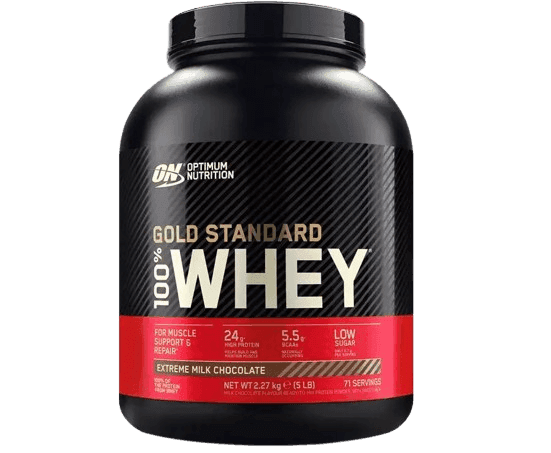 אבקת חלבון שוקולד | 227 קג | 24 גרם חלבון | 55 גרם BCAA | ללא תוספת סוכר | 71 מנות | GOLD STANDARD 100 WHEY |