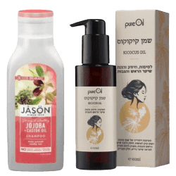שמפו חוחובה מנקה בעדינות ומזין את השיער | שמן קיק לשיער חזק ובריא | מכיל 473 מל | פלוס | שמן קיקוקוס | לטיפוח חיזוק והזנת שיער הראש והגבות | תערובת ייחודית | מכיל 100 מל