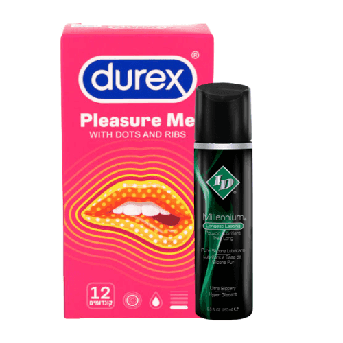מארז | מילניום גל סיכוך על בסיס סיליקון 65 מל | מארז קונדומים פלזר | 12 יחידות | Pleasure Me