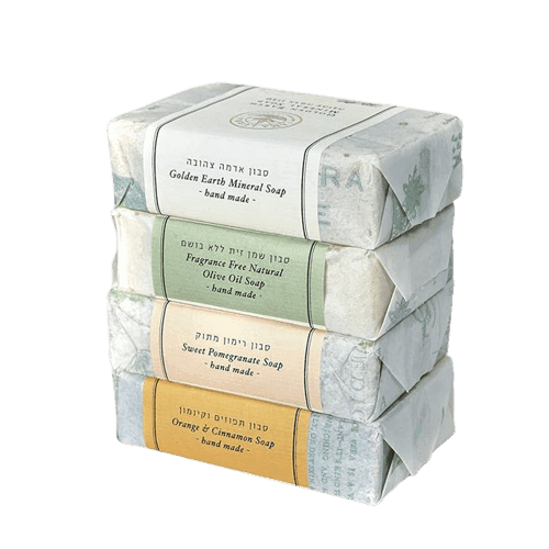 מארז ארבעה סבונים טבעיים | A Package Of 4 Natural Soaps | מארז ארבע סבונים 100 טבעיים במחיר מיוחד |
