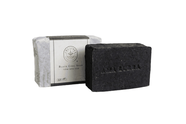 סבון טבעי פחם שחור | Natural Black Charcoal Soap | סבון שחור משלב שמן זית ופחם במבוק פעיל לניקוי וחיטוי עמוק של העור