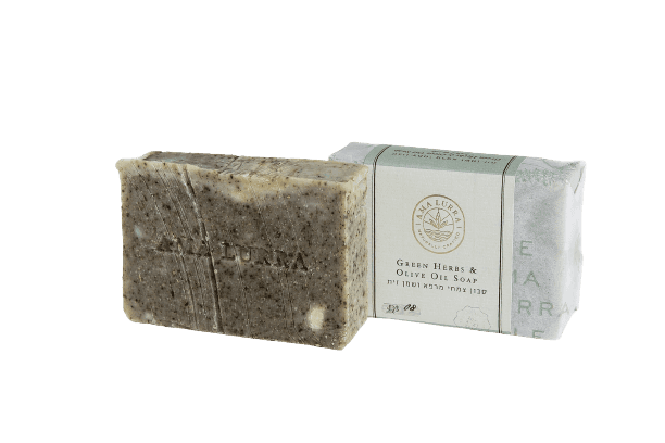 סבון טבעי עם צמחי מרפא | Natural soap with herbs | שמן הזית ושמנים צמחיים עם תערובת צמחי מרפא ירוקים בעלי תכונות חיטוי גבוהות | מהווה סבון טבעי לטיפול באקנה | וסבוריאה בעור הפנים