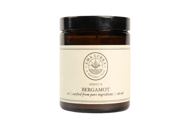 נר ברגמוט קטן | בריח הדרי פרחוני | משעווה צמחית ללא פראפין