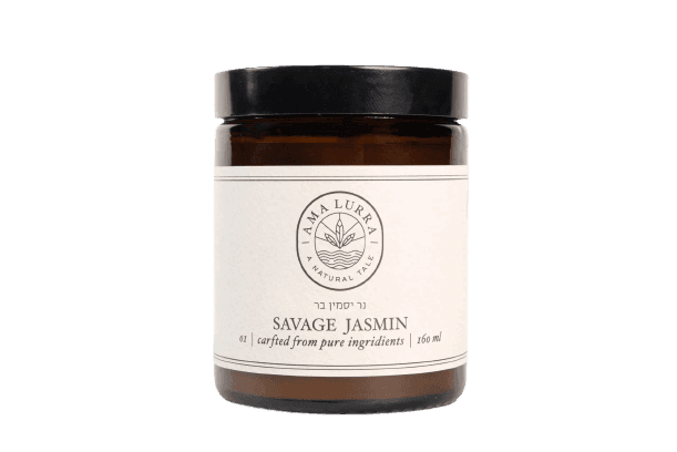 נר יסמין קטן | בריח יסמין | ריחני משעווה צמחית | שמן קוקוס | שעוות סויה