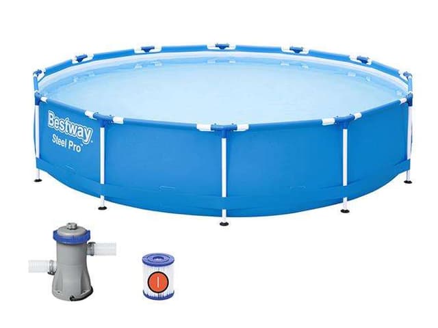בריכת עמודים עגולה 3.66mx76cm כולל משאבה bestway