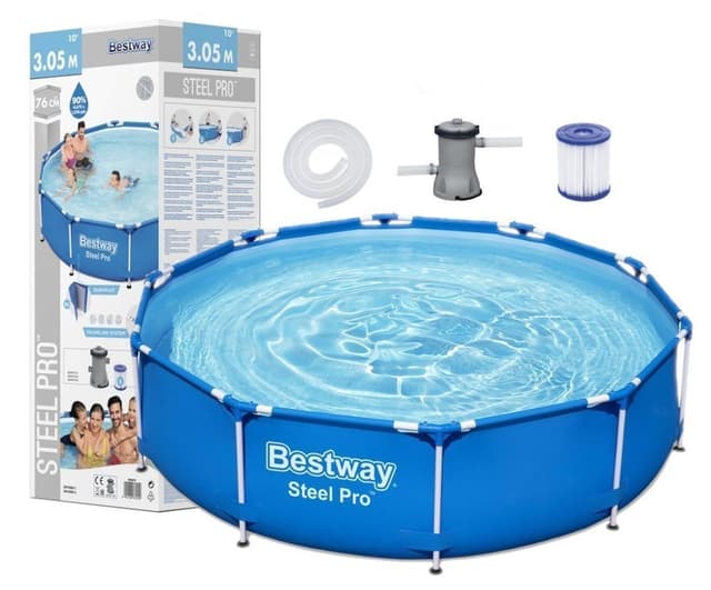 בריכת עמודים עגולה bestway כולל משאבה 3.05mx76cm
