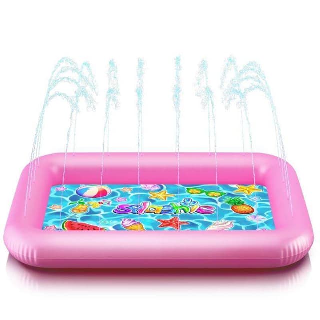 בריכת מזרקה לילדים - דגם מלבני ורוד