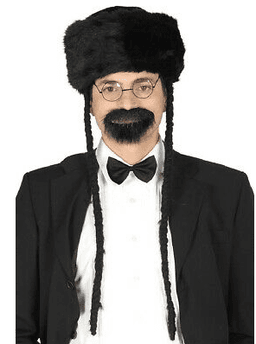כובע שטריימל שחור עם פאות