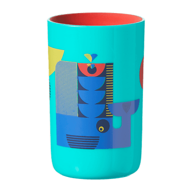 כוס 360 Tommee Tippee Easiflow חסינת דליפות ללא ידיות אחיזה - ירוק מנטה עם ציור לוויתן