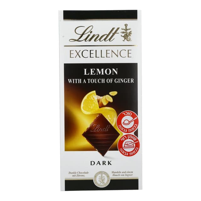 לינדט שוקולד אקסלנס לימון גינגיר 100 גר