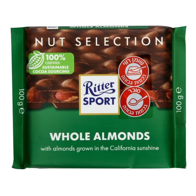 שוקולד RITTER SPORT שקדים 100 גרם