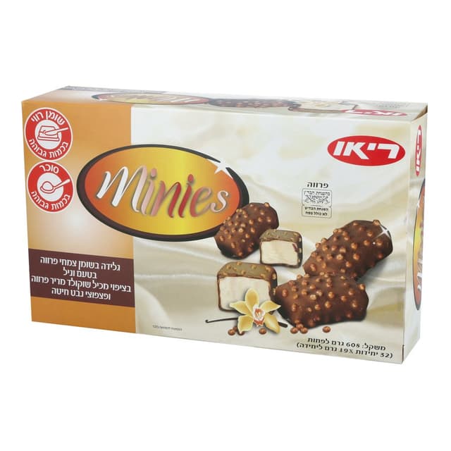 מאגדת גלידה מיניס וניל אגוזי טופו 32 יח' ריאו