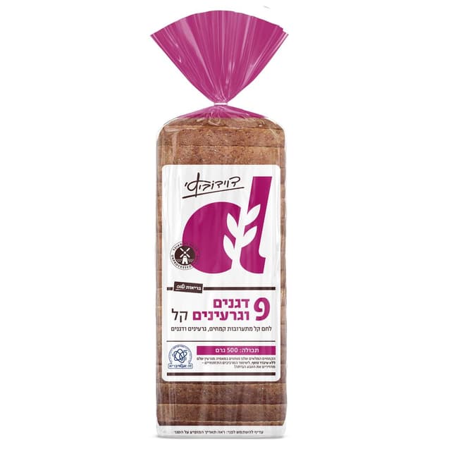 לחם 9 דגנים קל 500 גרם