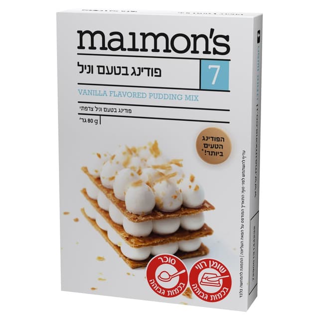פודינג בטעם וניל מימונס 80 ג'