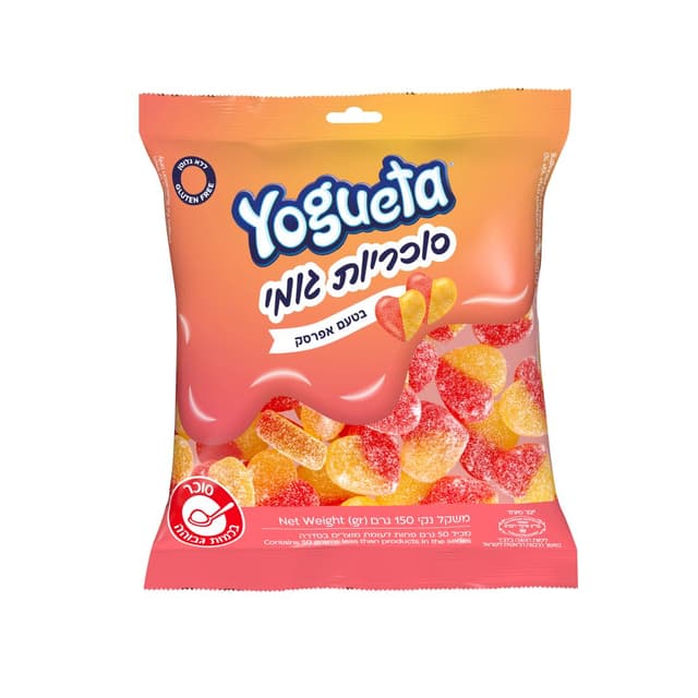 יוגטה גומי לב אפרסק