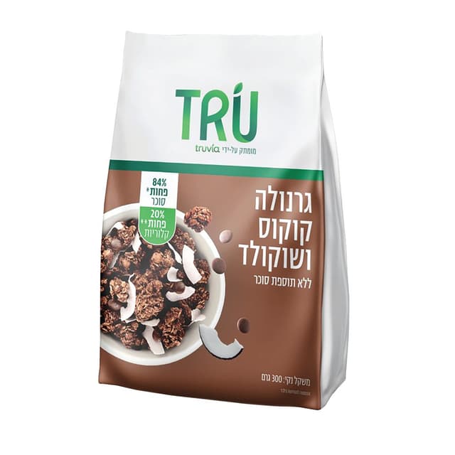 גרנולה קוקוס ושוקולד ללא תוספת סוכר 300 גרם